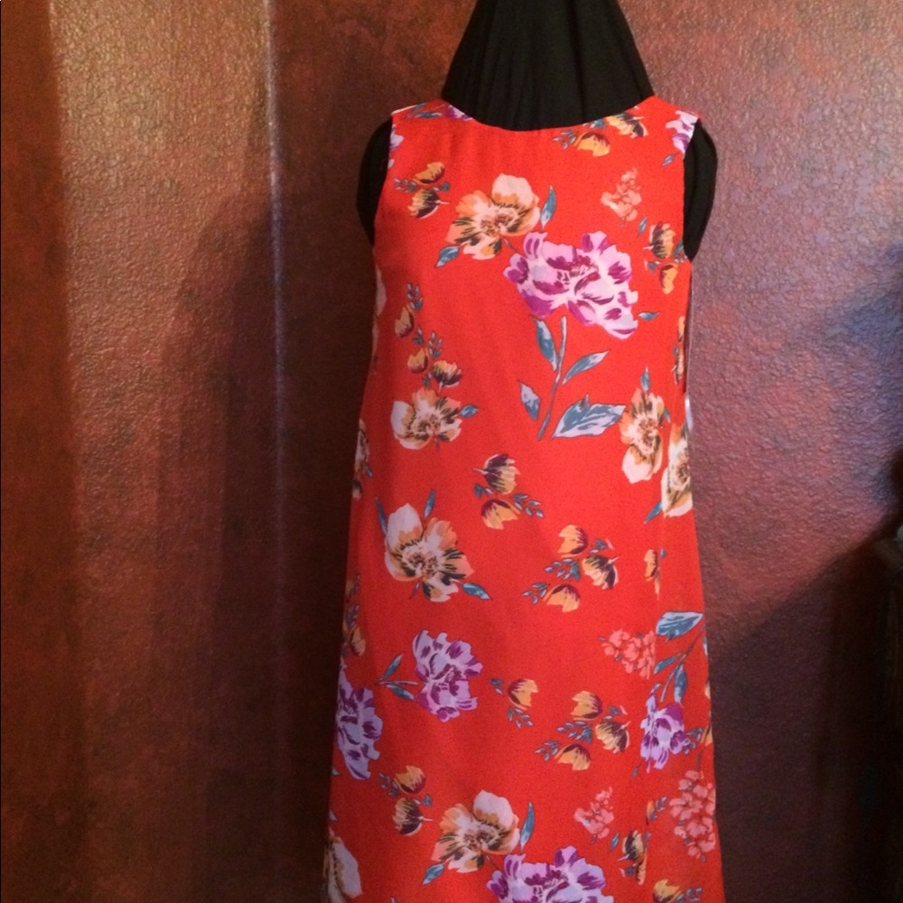 NWT MSK orange floral sheer dress - Picture 3 of 5